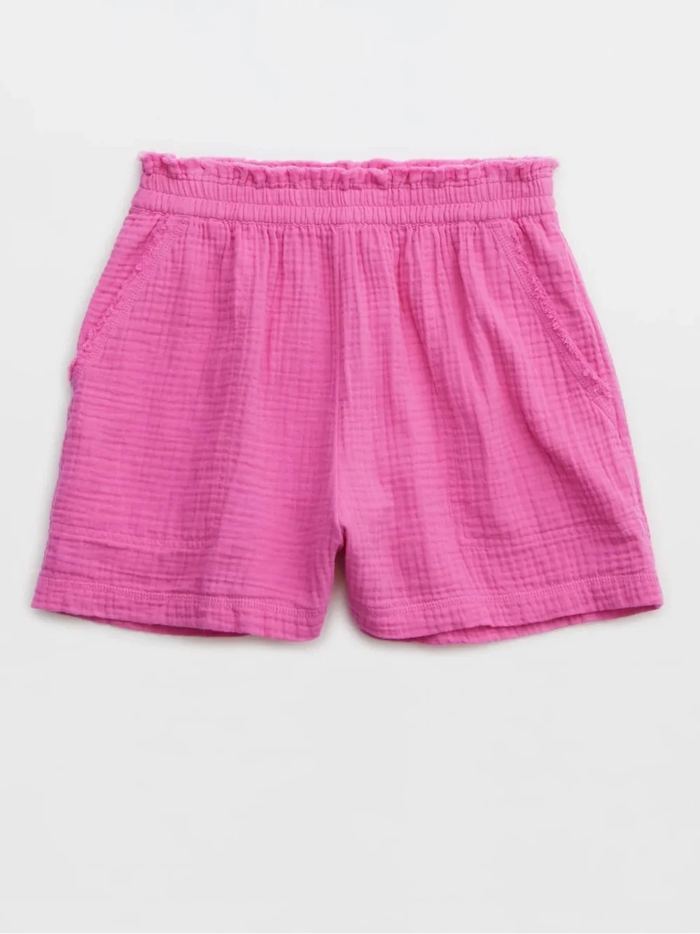 aerie Pink High-Waist Gauze Drawstring Shorts - Picture 2 of 6